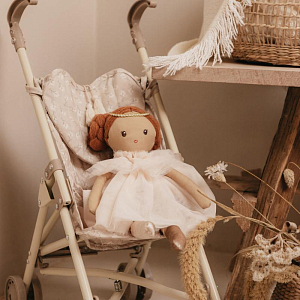 Текстильная кукла Mrs. Ertha "Lilly Toots", бежевая с розовым, 34 см